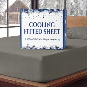 Cooling Fitted Sheet King Size - 1 PC BreezeWeave Cooling Sheets for Hot Sleepers & Cool Rest w/ 16 in Deep Pocket - Corner Straps, Cloud Soft, Ultra Durab