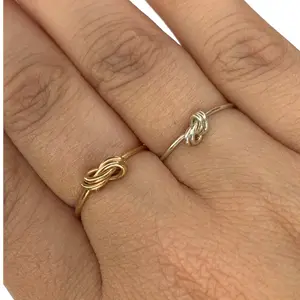 Sterling Silver | 14KT Rolled Rose Gold | 14KT Rolled Gold Forget Me Knot Wire Ring
