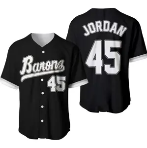 90s Unisex Baseball Jersey - Barons #45 Hip Hop Shirt