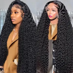 [Combo Deep sale 28"&22"] buy 1 get 2 wig" 2Pcs 13x4 HD Lace Front Human Hair Wigs, Deep Wave Wig + 427/99j Deep Wave Wig, Pre Plucked Transparent Lace, 180 Density Wigs for Black Women