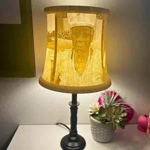 Custom 3D Printed Lithophane Lamp Shade with Unique Design and Warm Glow Lighting