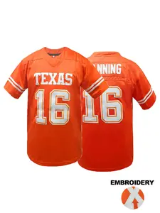 Men's Football Jersey, V Neck Pullover Comfortable Sportswear, Breathable Loose Fit Short Sleeve Top, "TEXAS 16" Stitched Rugby Jersey, Unisex Casual Wear All Seasons, Football Shirts