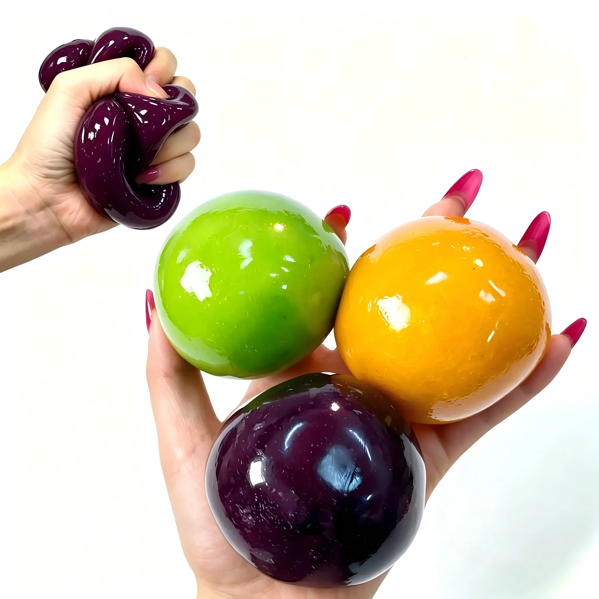 Chiboki Soft Gel Slush Squish Ball - Unisex ASMR Stress Relief Fidget Toy with Satisfying Crispy ASMR Sound When Squeezed, Ideal for Anxiety Release Party Favor Gift