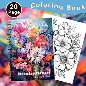 Adult Stress Relief Coloring Book, Spiral Bound, 21x29.7 Cm, 20 Pages, Thick Paper, Anxiety Relief, Back-To-School Gift, Teenager Supplies