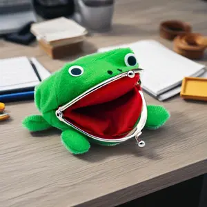 Cute Frog Plush Coin Purse, Portable Mini Wallet for Women & Girls, Durable Lining Design, Perfect Gift for Ladies & Kids
