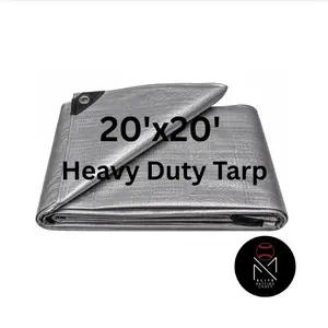 20x20 Heavy Duty Tarp Ideal for Canopy Tent Replacement Covering Wood Boats Belongings etc Durable Waterproof
