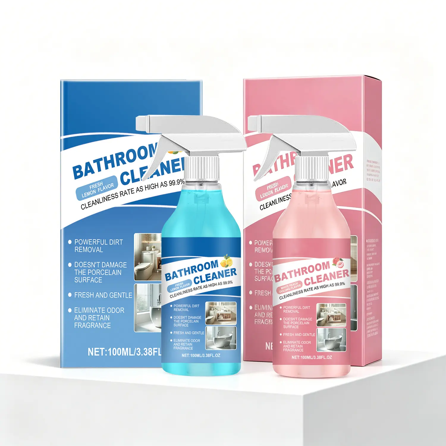 Multi Purpose Bathroom Cleaner Spray for Bathtub Tile Sink and Shower Surface Cleaning Helps Remove Stains Water Marks and Residue