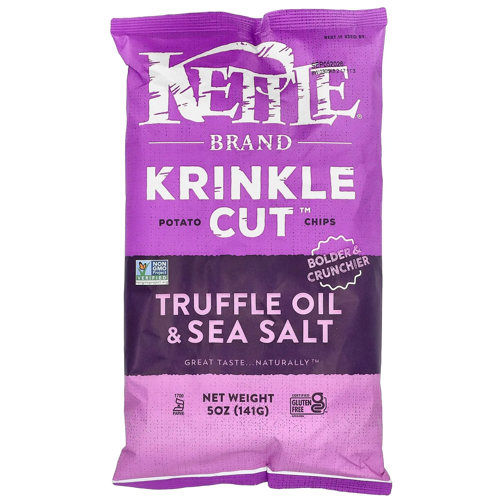 Kettle Foods Krinkle Cut™ Potato Chips, Truffle Oil & Sea Salt, 5 oz (141 g)