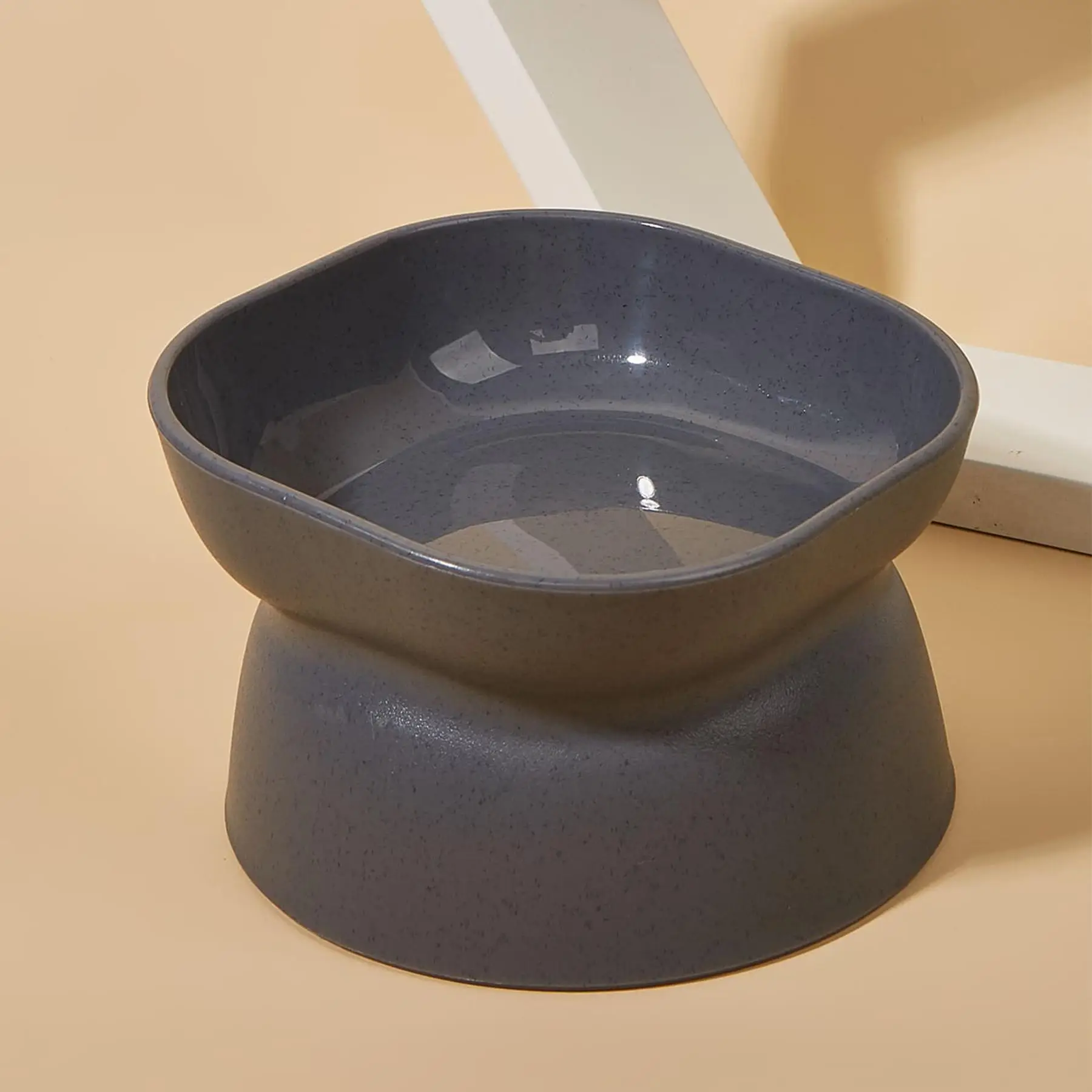 Cat Water Bowl, Solid Color Plastic Pet Feeder Bowl, Pet Drinking Bowl, Plastic Cat Feeder, Pet Water Dispenser Bowl, Non-Slip Drinking Bowl for Cat D