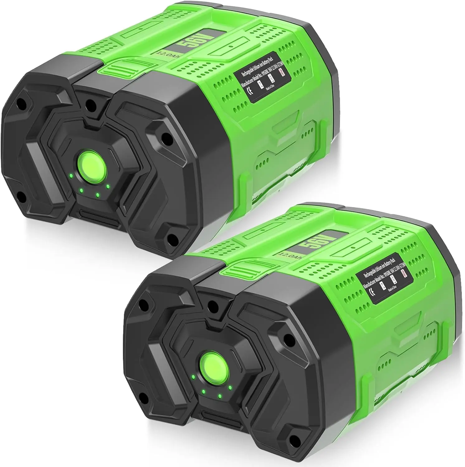 12.0Ah 2 Pack Extended Runtime Battery   Lithium Ion Replacement  for EGO 56V Tools – Compatible with Mowers, Blowers & Power+ Yard Equipment
