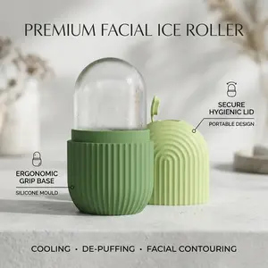 lce Roller for Face & Eve PuffinessFacial Massager Contour & Enhance Skin Care 8 Glow, Reusable & Leakproof lce Facial Roller Mold Cube, Face Massagers