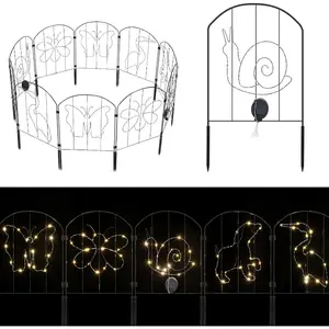 10 Pack  Decorative Garden Fence,Animal Barrier Fencing for Dog, Rustproof Metal Wire Flower Edging Border for Yard Outside Patio Landscape Decor 10.5ft (L) x 21.65in (H)