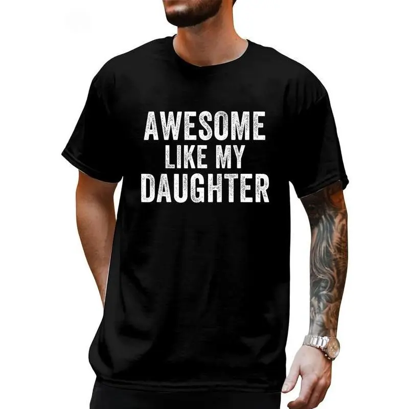 Women's Proud Dad Funny Graphic T-Shirt, Casual Cotton Short-Sleeve Breathable Round Neck Streetwear Top for Sports & Outdoor Activities, Tshirt