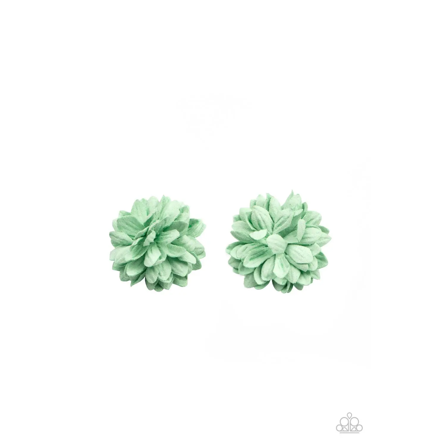 Paper Paradise - Green Flower Hair Clips - Paparazzi