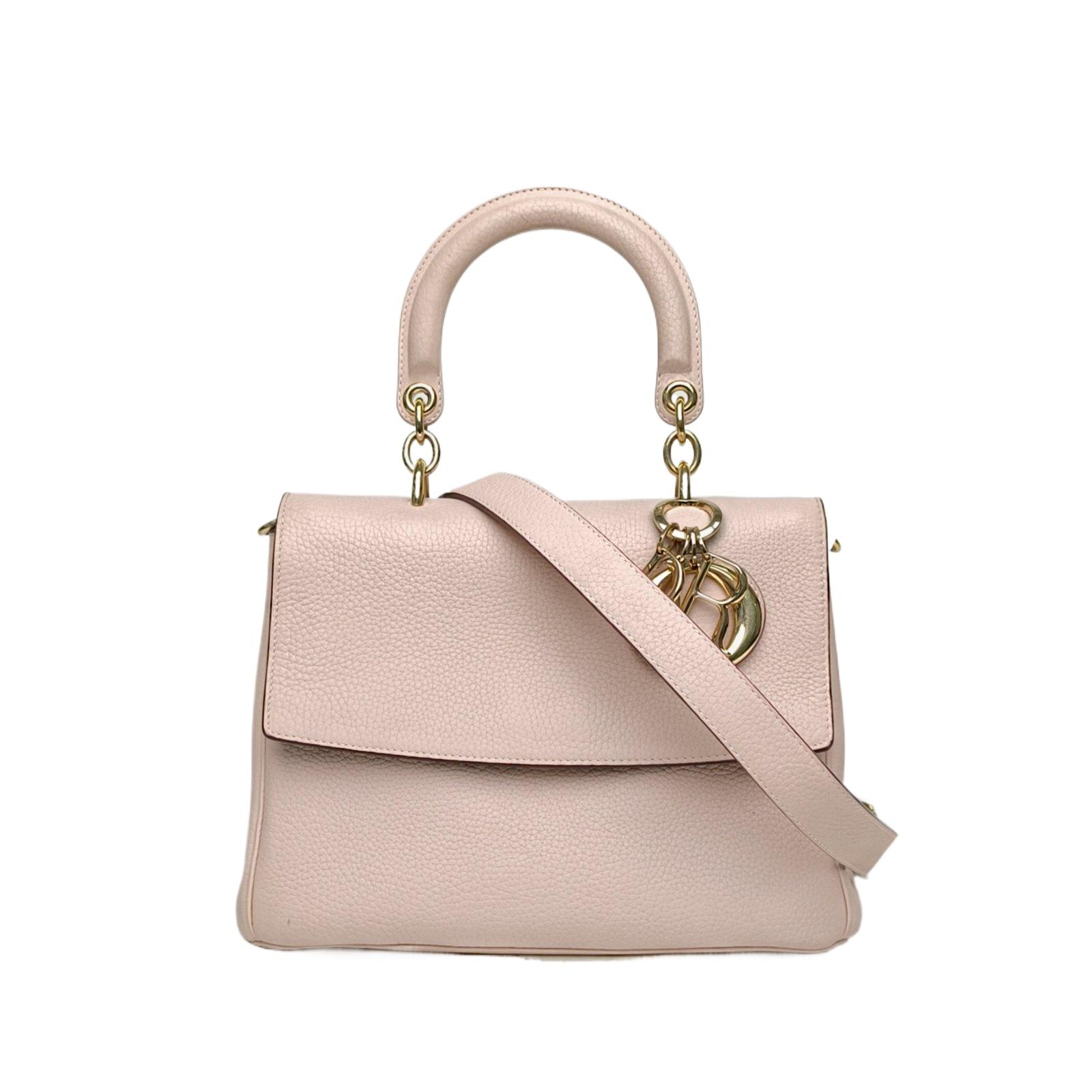 Pre-owned Dior leather Tote Bags Be Small Size 27 Light Pink C Gold Clasp 2014