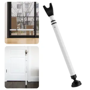 Upgraded Door Security Bar & Sliding Patio Door Bar – Heavy Duty Adjustable Jammer Stopper for Home, Apartment, or Travel (1 Pack, White)