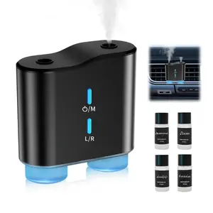 Dual Channel Diffuser, Smart Car Air Freshener, Long-Lasting with Three Adjustable Modes, Contains Four Essential Oils