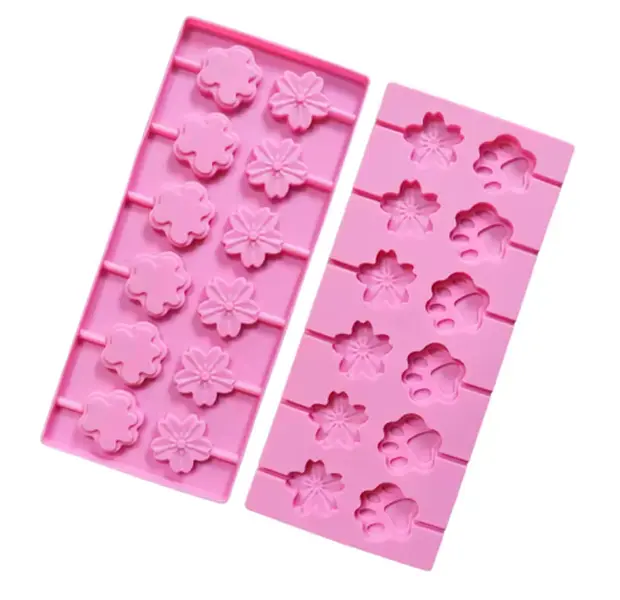Paw Print & Sakura Flower Silicone Hard Candy Chocolate Mold
