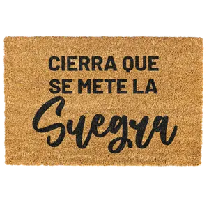 Cierra que se mete la Suegra doormat, Spanish doormat, hand painted coconut fiber mat