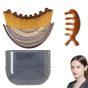 Lymphatic Drainage Facial Brush - Face Brush for Lymphatic Drainage - Ergonomic Contour Dry Brush for Jawline Sculpting, Puffiness Relief & Facial Massage