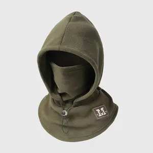 One-piece flannel warm mask hat, outdoor cycling windproof and cold autumn and winter style, warm hat with neck mask