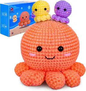 Crochetta Crochet Kit for Beginner Learn to Crochet with Video Guide Try This Fun Octopus Kit - A Gift Everyone Loves