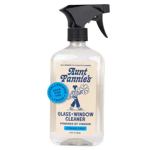 Aunt Fannie's Glass & Window Cleaning Spray, Natural Streak-Free Household Cleaner, 16.9 Ounces Lavender Scented. Great to use with Microfiber Cloth