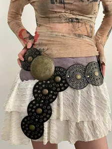 Wide Waist Belt for Women, Boho Style Buckle Leather Belt, Western Style Belt for Dresses, Fashion Accessory for Casual and Formal Wear