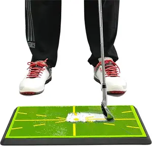 Golf Hitting Mat Golf Training Set for Swing Detection Batting Instant Path Feedback Non-Slip Rubber Bottom Simulation Grass Space Saving Easy to Use for Home Outdoor