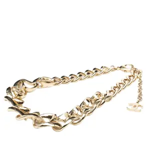 Pre-owned CHANEL 1 Small Leather Goods Coco Mark Rhinestone Necklace OK