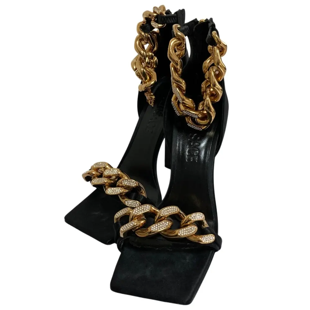Pre-owned VERSACE Satin Small Leather Goods Sandals