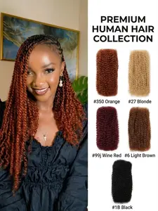 Bulk Afro Kinky Real Human Hair Extensions, Crochet Hair Extensions, European & American Style, Perfect for Rastafarian Dreadlocks, High-Quality Fiber Material