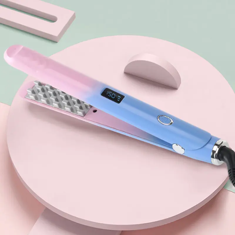 2-in-1 Hair Straightener & Curler Tool - 1 Device for 5 Styles, Quick Heating, Portable for On-the-Go Use & Travel, Ideal for Bangs