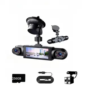 4 Channel Car Dvr Recorder, 1080P HD Video Recording, Night Vision Parking Mode, 3.16 Inch Screen, Front Rear Left Right Cameras, Front Rear Dashcam, Driving Camera