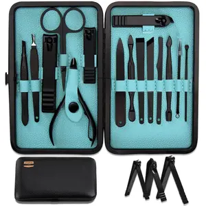 Manicure Kit for Women and Men, 15-Pcs Manicure Set with Nail Clippers or Nail Kit Includes Fingernail & Toenail Clipper, Pedicure Kit with Luxurious Travel Case Present for Men, Father