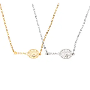 Tennis Racket Rhinestone Necklace