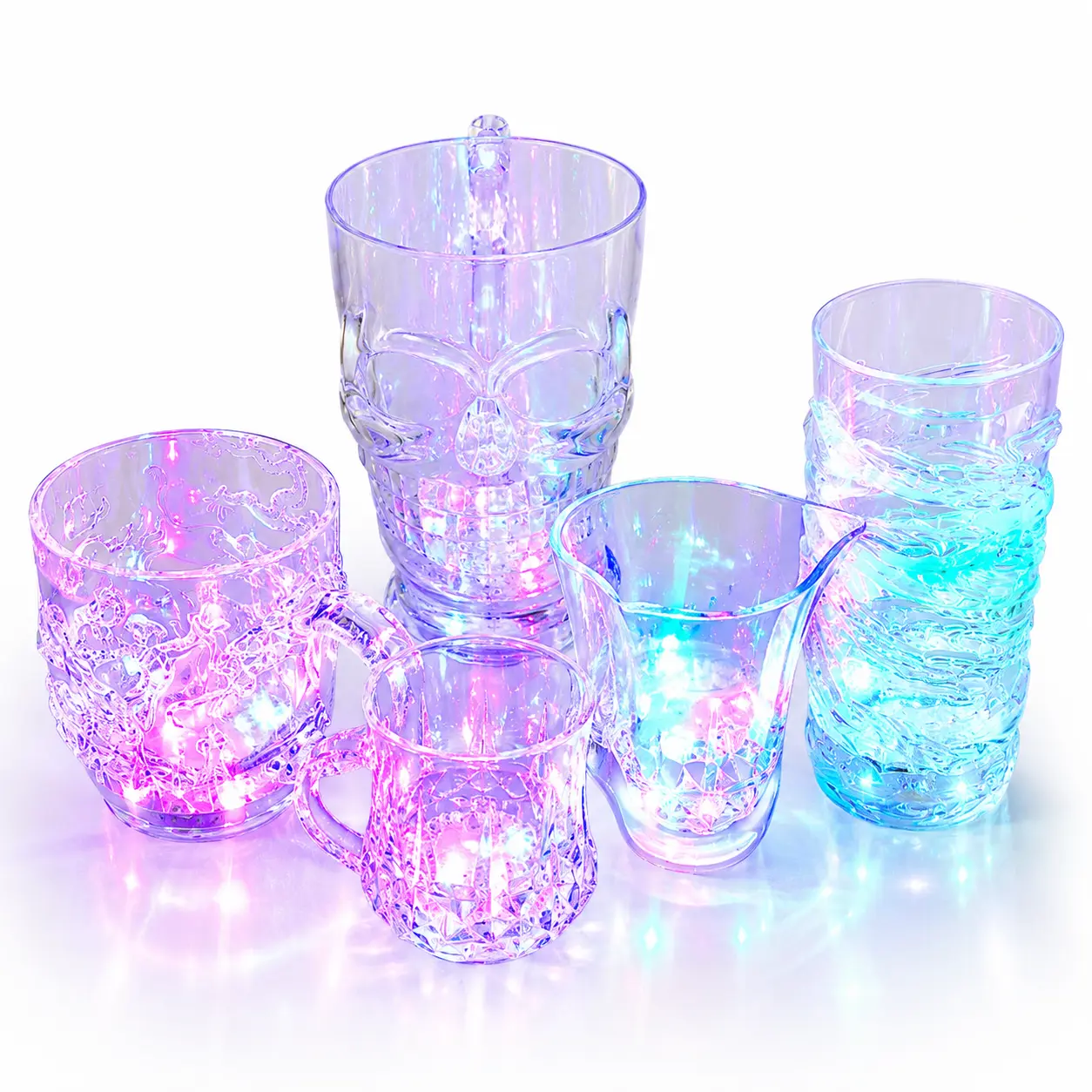 Liquid-Activated LED Light-Up Cup, Color-Changing Acrylic Drinking Glass with Multicolor Glow for Parties, Events, Nighttime Drinks & Gifts