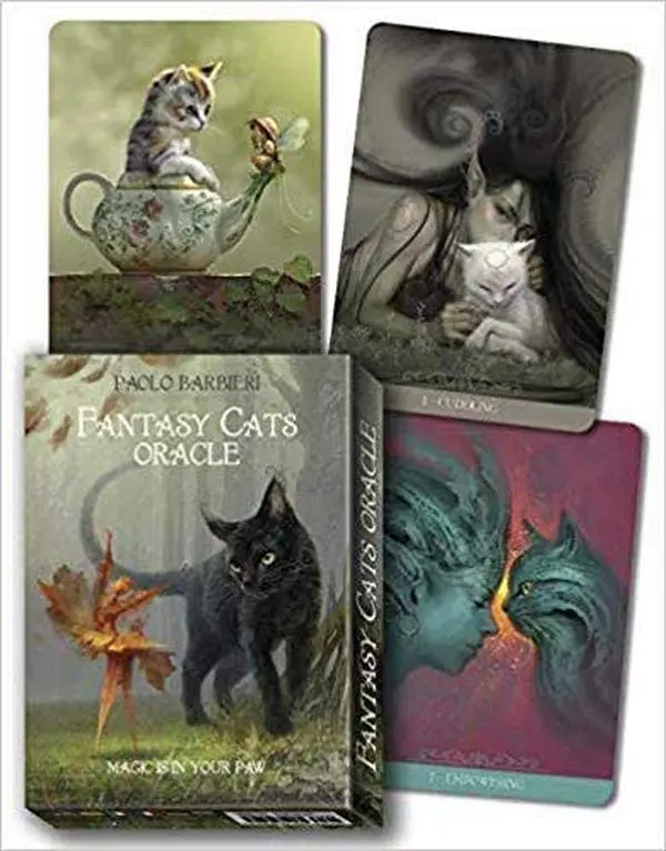Fantasy Cats Oracle by Paolo Barbieri — 23-Card Feline Fantasy Art Oracle Deck