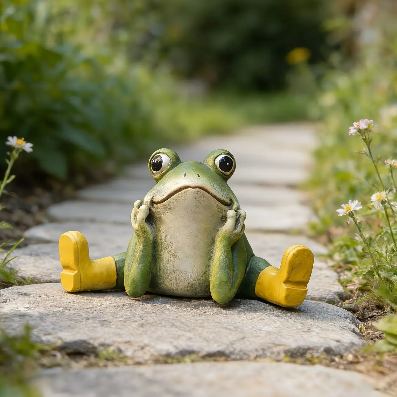 Funny Outdoor Garden Frog Statue Resin Ornament, Exterior Decorative Statues, Outdoor Garden Accessory, Garden Accessories, Cute Booted Frog Decor, Perfect for Gardens, Patios, Easter Gifts