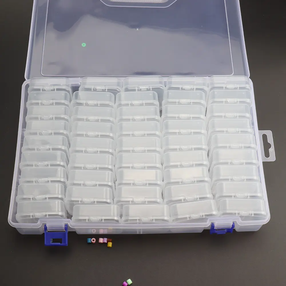 45pcs Storage Box Set, Rectangular Plastic Container for Soft Clay, Beads, Puzzle Pieces, Handmade Jewelry DIY Craft Supplies