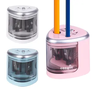Tenwin Electric Pencil Sharpener for Pencils & Colored Pencils, Battery Operated Pencil Sharpener for No.2 and 6 12mm Pencils, Dual Hole for Office School Artists Adults Kids Use, Christmas Gift for Teachers/Parents/Artists