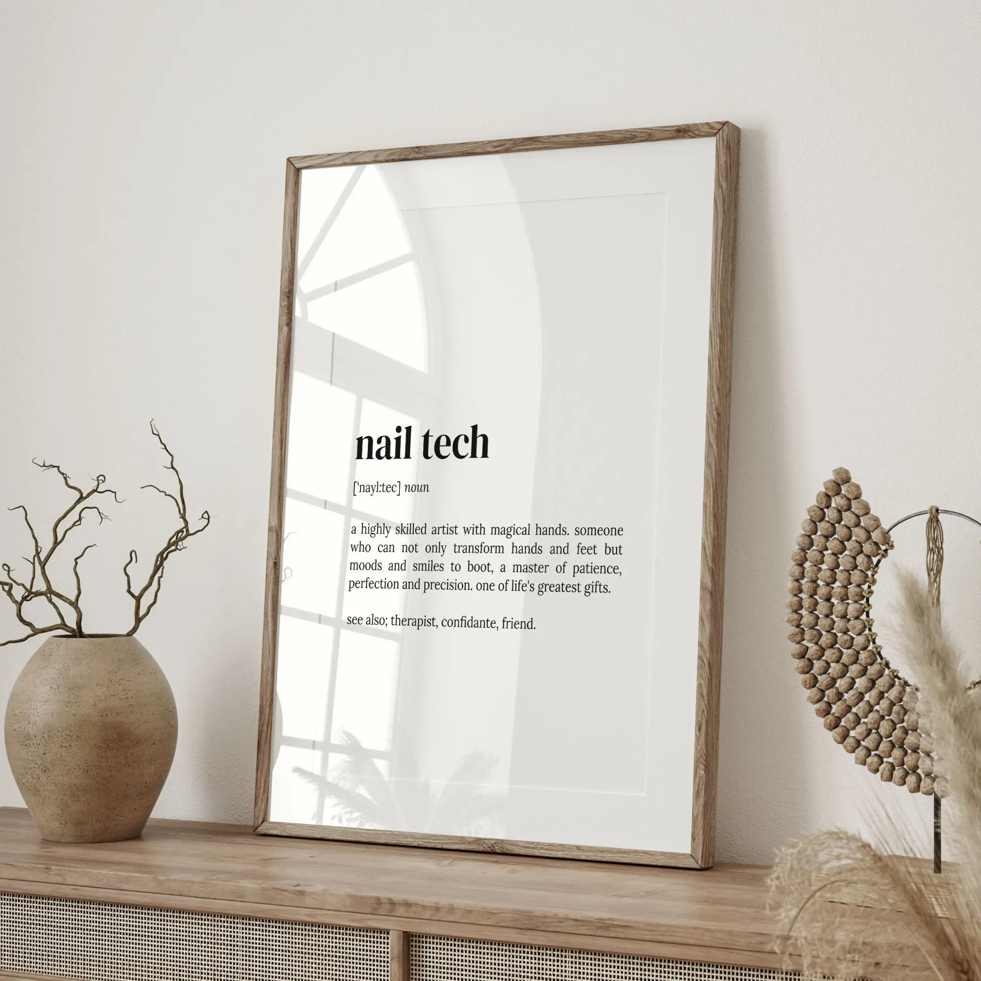 Nail Tech Definition Print, Dictionary Poster, Quote Wall Art, Nail Technician Art, Gift For Nail Tech, Nail Tech Gift Idea