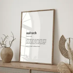 Nail Tech Definition Print, Dictionary Poster, Quote Wall Art, Nail Technician Art, Gift For Nail Tech, Nail Tech Gift Idea