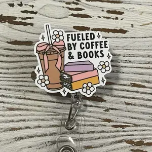 Fueled by coffee and books Badge Reel