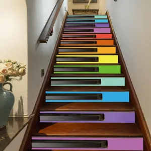 Stair sticker, tile sticker, Peel and paste stair sticker vinyl strip sticker sticker sticker waterproof removable wall sticker Decorative Wall Sticker 100cm * 18cm * 13pcs/1 set