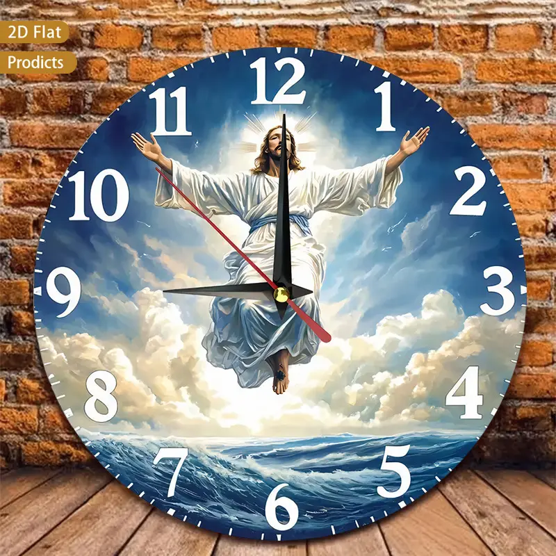 12-Inch Round Wall Clock Featuring a Theme, Ideal for Nurseries. This Silent, Non-Ticking Clock Is Perfect for Kitchens, Bedrooms, Offices, And Living Rooms. Requires 1 AA Battery (Not Included)