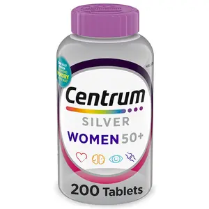 Centrum Silver Women's Multivitamin for Women 50 Plus, Multivitamin/Multimineral Supplement with Vitamin D3, B Vitamins, Non-GMO Ingredients, Supports Memory and Cognition in Older Adults - 200 Ct