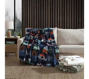 Eddie Bauer Dogs With Scarves Plush Fleece KingBlanket