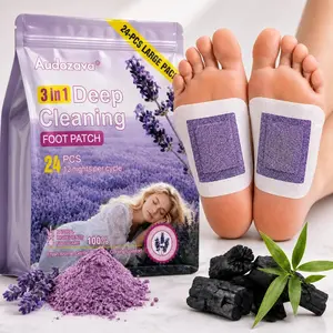 24PCS Natural Lavender Detox Foot Pads & Patches for Feet Bamboo Vinegar Ginger Deep Cleansing Support Better Sleep Stress Relief Body Refresh mothersdaygift Summer Vibes