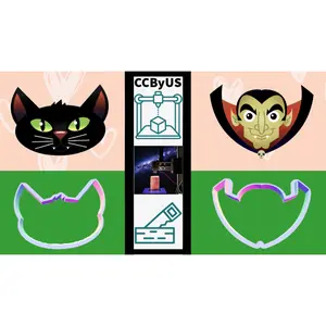 Halloween Cookie Cutter Set (Bat, Vampire)